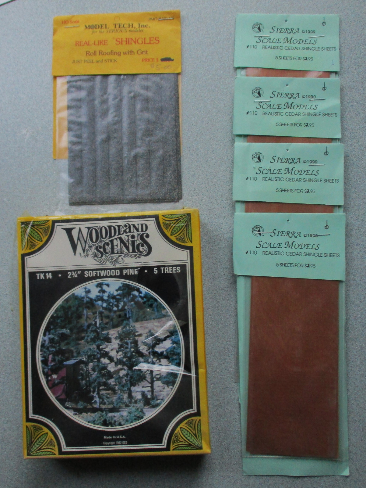 HO 20' Softwood Pine kit, 4 Cedar Shingle Packs & Roll Roofing Pack eBay