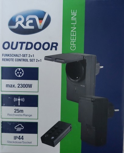 REV Funkschalt-Set 2+1 IP44 Outdoor außen Funk-Steckdosen-Set 2300W 25Meter - Bild 5 von 5