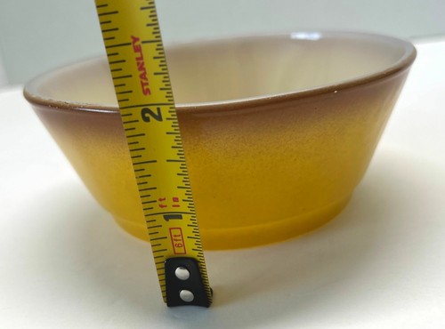 Anchor Hocking Fire King Bowl Ombre Horno-A Prueba De Colección Amarillo y Marrón - Imagen 9 de 10