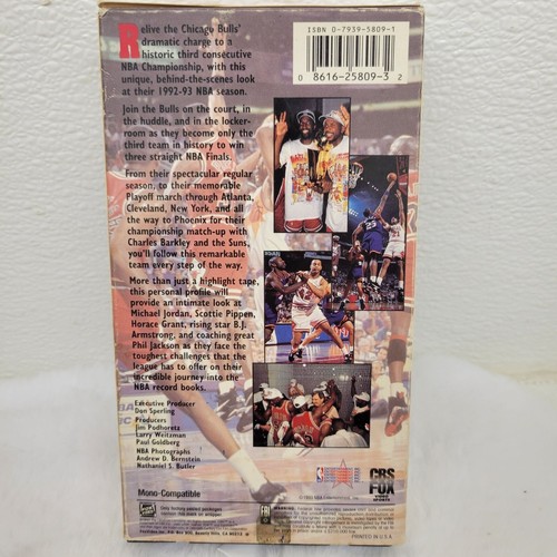 Vintage Chicago Bulls Three Peet 1993 NBA World Championship Video VHS - Picture 2 of 3