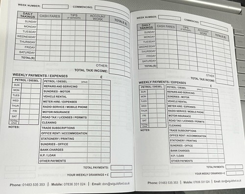 Taxi Drivers Weekly Record Books Top Quality Books Guaranteed - Picture 2 of 4
