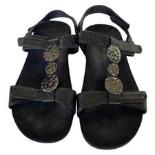 Vionic Size 8 Black Metallic Medallion Slingback sandals size 8