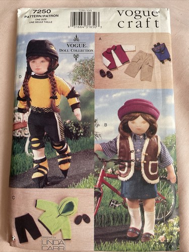Vogue Craft Pattern 7250 18 Inch Doll Clothes Rollerblading Hiking Biking UNCUT - Picture 1 of 2