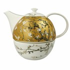 Goebel Teekanne mit Stövchen Van Gogh- Mandelbaum, Fine Bone China, 1.2 L