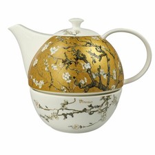 Goebel Teekanne mit Stövchen Van Gogh- Mandelbaum, Fine Bone China, 1.2 L
