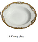 Vintage Gold Floral 8.5" Soup Plate - 1.25" deep