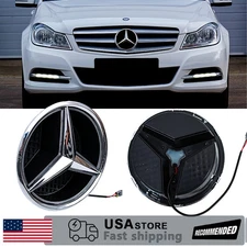 FIT for Mercedes-Benz Illuminated Front Grille LED Star Light Emblem Car Badge .