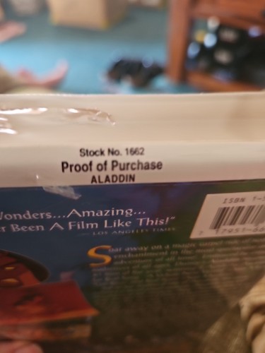 Aladdin VHS 1992 Walt Disney Classic Black Diamond Sealed Vintage New - Picture 5 of 5