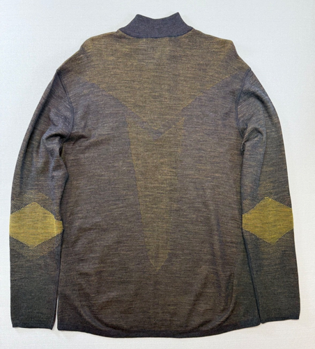 Smartwool Intraknit Pullover Men XXL Brown Quarter Zip Base Layer Merino Stretch - Picture 7 of 7