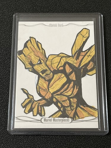 GROOT 2016 Marvel Masterpieces Sketch Card by Patrick Giles 1/1 SkyBox GOTG