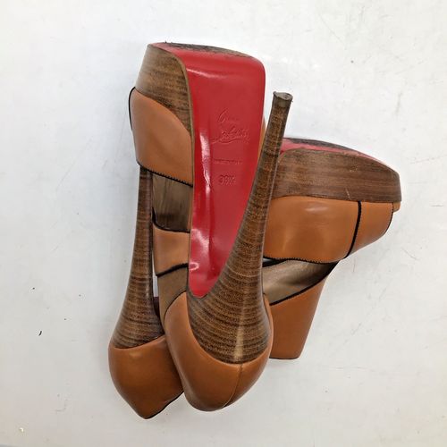 Christian Louboutin Pitou Heels – Brown Calfskin, Size 38.5 EU - Picture 7 of 8