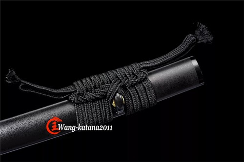 Espada Katana Samurai Japonesa de Latón Rojo y Azul Afilada Damasco Acero Espiga Completa - Imagen 14 de 16