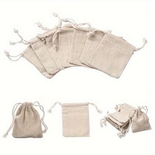 10pcs Cotton Packing Pouches Drawstring Bags Wheat 10x8cm Jewelry display