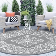 Round Indoor  Outdoor Rugs 180 cm, Plastic Straw  ,Backyard, Deck, Picnic, Beach