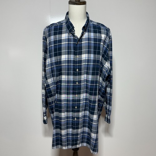 Ralph Lauren Shirt Mens 3XLT Blue Gray Plaid Classic Fit Button Down Long Sleeve - Picture 2 of 10