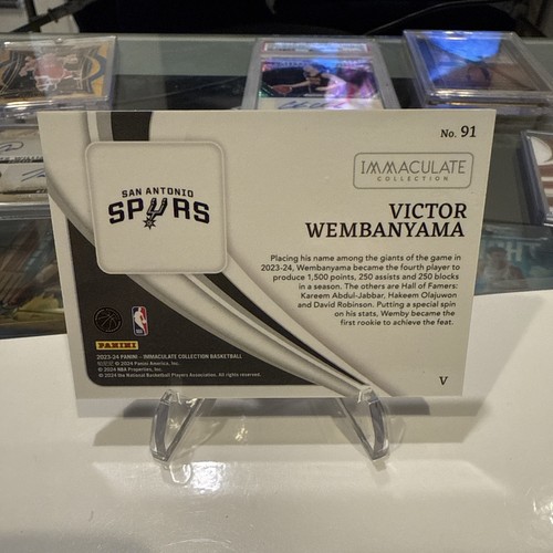 Victor Wembanyama 2023-24 Panini Immaculate Variation 53/75 RC #91 🔥 Spurs - Picture 4 of 7