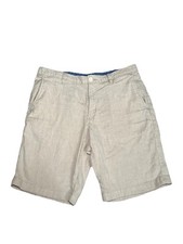 Tommy Bahama Linen Shorts Mens 32 Beige 10" Inseam Lightweight Beach Coastal