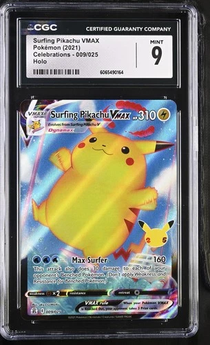 SURFING PIKACHU VMAX 009/025 HOLO CELEBRATIONS POKEMON CGC 9 MINT