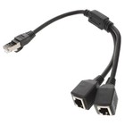  1Pc RJ45 Ethernet Cable Adapter Splitter 1 Male to 2 Female Port LAN Network