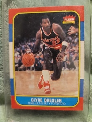 1986/1987 Fleer Basketball#26 Clyde Drexler 86/87 RC Rookie Card Trailblazers Fw