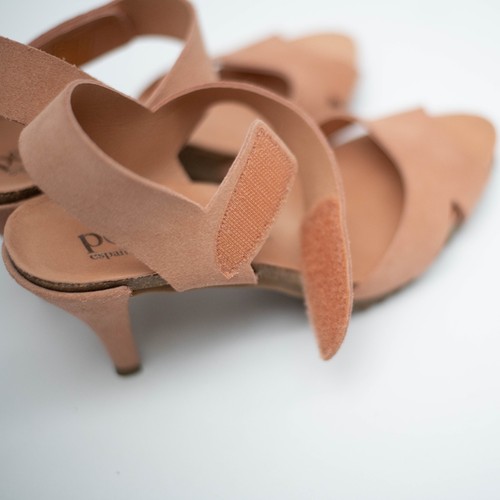 Pedro Garcia Women Sandals EU 38 US 8 Peach Suede Leather Heel Cork Insole Spain - Picture 7 of 13