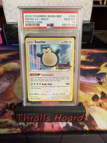 Pokémon TCG Snorlax SWSH068 Vivid Voltage Pre-Release Holo Promo Card Psa 10