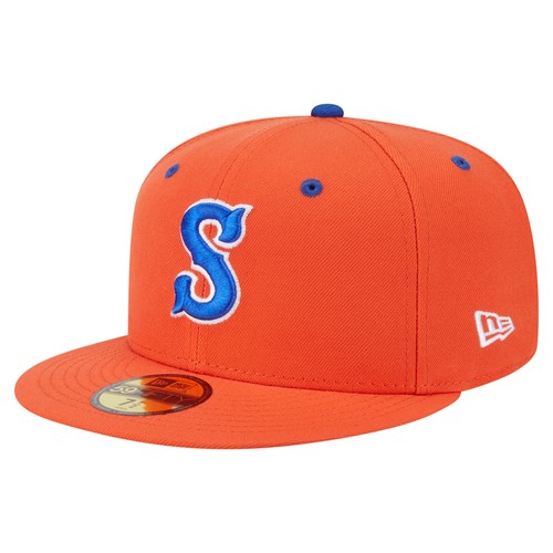 Men's-New Era Orange Syracuse Mets Authentic Collection 59FIFTY Fitted Hat - Picture 1 of 6