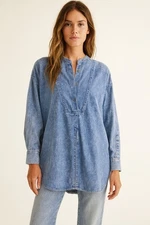 VTG Stefano International Denim Tunic Shirt L Acid Wash 100% cotton Hong Kong