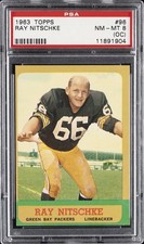 1963 TOPPS #96 RAY NITSCHKE PSA 8 OC