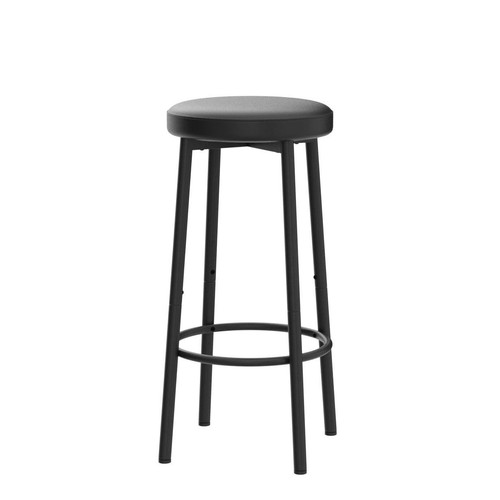Bar Stools Set of 2, Bar Stools for Kitchen Island, 25.6 Inches PU Upholstere... - Picture 4 of 9