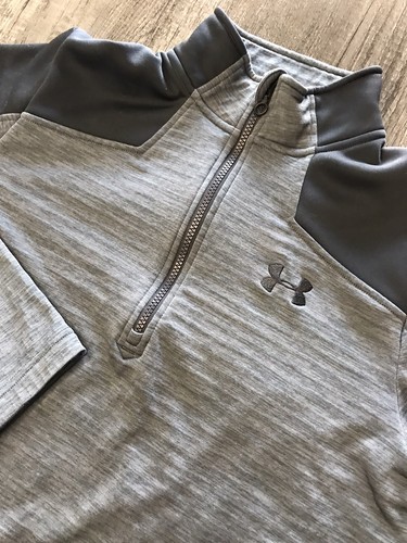 Under Armour Cold Gear Calce Suelto Manga Larga Cuarto Cremallera Gris Para Hombre Mediano - Imagen 1 de 10