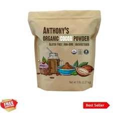 Anthony's Organic Cocoa Powder, 5 lb, Unsweetened, Gluten Free, Non GMO