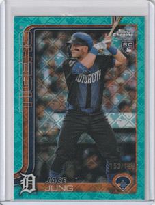 Jace Jung  2025 Topps Chrome Aqua LogoFractor RC /199 #225