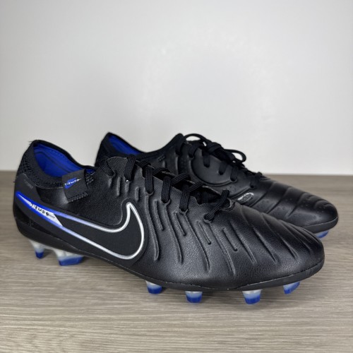 Nike Tiempo Legend 10 Elite Black-Chrome-Hyper Blue Cleats DV4328-040 Men Sz 6.5 - Picture 6 of 14