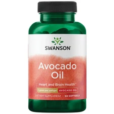 Swanson Avocado Oil Natural Supplement (60 Softgels, 1g Each)