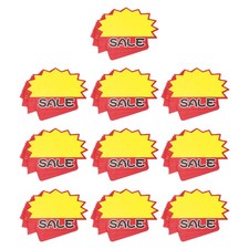 Star Burst SALE Normal Signs Price Tags Red Border Yellow Color 100 Pcs