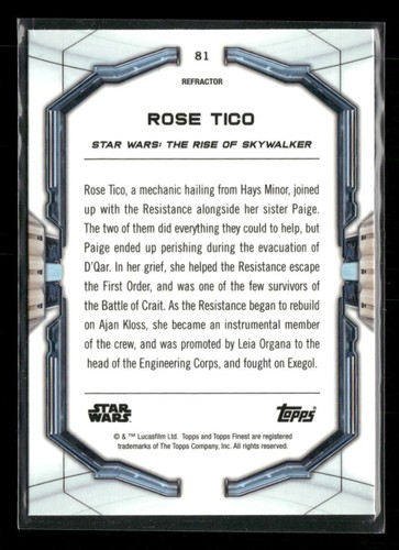 2022 Topps Finest Star Wars #81 Rose Tico Refractor - Picture 2 of 2