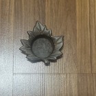 Cast Iron Maple Leaf Pillar Candle Holder 3”