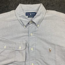 Ralph Lauren Yarmouth Men  s 16  34/35 Blue Oxford Button Down Shirt