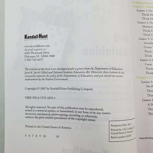 Lot of 4 Project M3 Level 4 Student Mathematician's Journal Workbooks Paperback - Picture 3 of 19