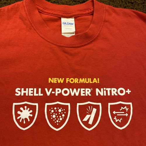 Shell V-Power Nitro+ T-Shirt Herren M Rot Kurzarm Neu Formula Shell Gas Oil