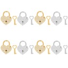 4 Pieces Herzschloss Herzförmiges Vorhängeschloss Mit Schlüssel Liebesschlösser