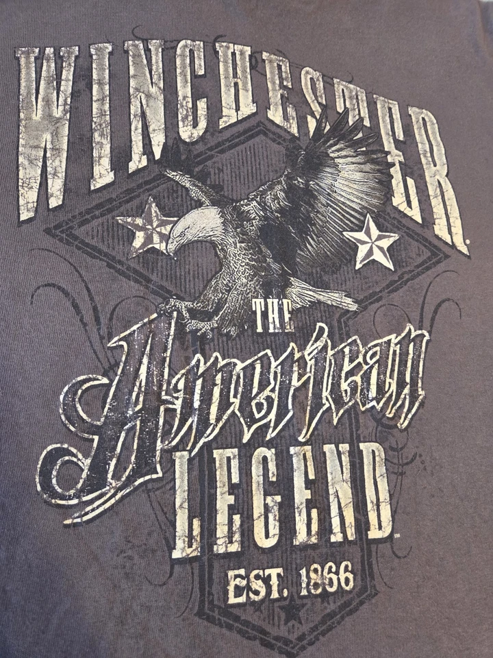 Camiseta Winchester The American Legend Adulto Hombre XL Gris Águila Corta Armas de Fuego Foto 2 de 4