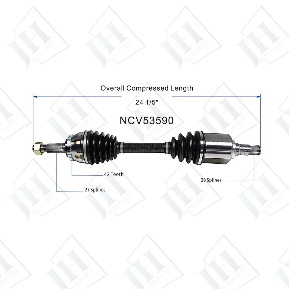 OE Front Pair Left Right CV Axle Shaft Set For 2002-06 Nissan Sentra L4 FWD Auto - Image 2 of 4