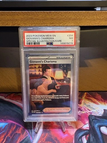 2023 Pokémon Mew EN Giovanni's Charisma Special Illustration Rare 204/165 PSA 7