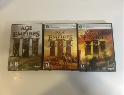 Microsoft Age of Empires III + Gold Edition PC Game Lot w/ Cases & Discs