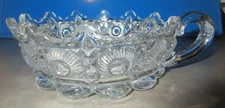 Vintage Imperial Pressed Glass Nappy Candy Nut Trinket Dish Bowl w/ Handle
