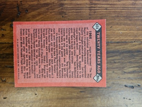 1986 Topps - Turn Back the Clock Valenzuela, Mays, Robinson, Seaver And Maris - Picture 8 of 10