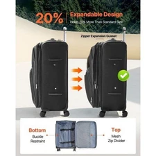 Softside Expandable Luggage with Spinner Wheels 28Inch Softside Checked