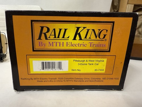 MTH RAIL KING #30-7333 PITTSBURGH & WEST VIRGINIA 3 DOME TANK CAR LNIB A27 - Picture 14 of 15
